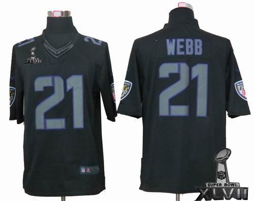 Nike Baltimore Ravens #21 Lardarius Webb Black Impact Limited 2013 Super Bowl XLVII Jersey