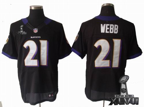 Nike Baltimore Ravens #21 Lardarius Webb black Elite 2013 Super Bowl XLVII Jersey