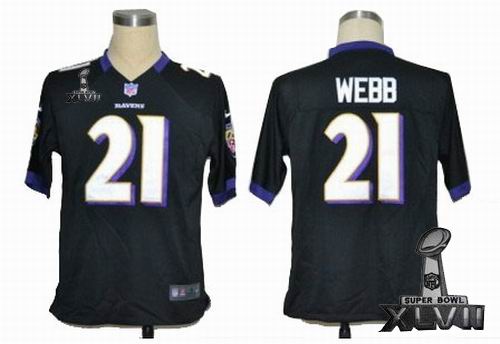 Nike Baltimore Ravens #21 Lardarius Webb black game 2013 Super Bowl XLVII Jersey