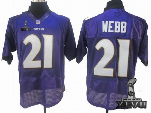 Nike Baltimore Ravens #21 Lardarius Webb purple Elite 2013 Super Bowl XLVII Jersey