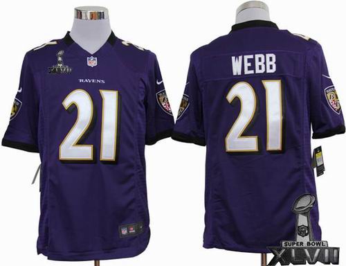 Nike Baltimore Ravens #21 Lardarius Webb purple game 2013 Super Bowl XLVII Jersey
