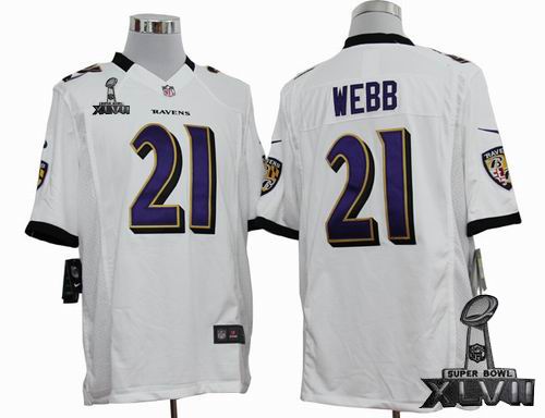 Nike Baltimore Ravens #21 Lardarius Webb white game 2013 Super Bowl XLVII Jersey