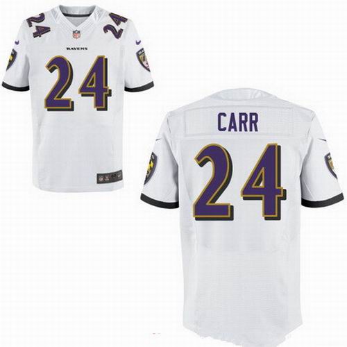 Nike Baltimore Ravens #24 Brandon Carr White Elite jerseys