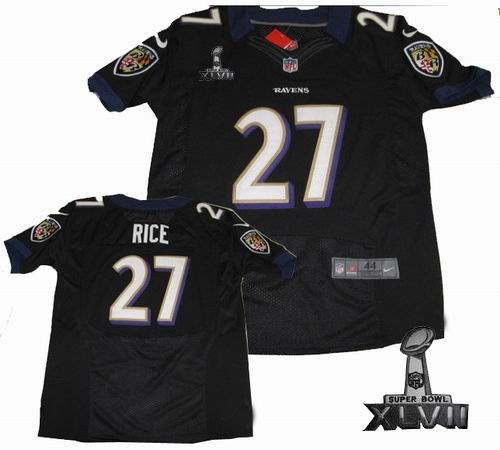 Nike Baltimore Ravens #27 Ray Rice black Elite 2013 Super Bowl XLVII Jersey