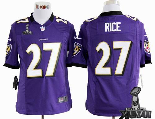 Nike Baltimore Ravens #27 Ray Rice purple game 2013 Super Bowl XLVII Jersey