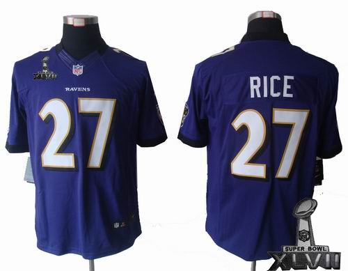 Nike Baltimore Ravens #27 Ray Rice purple limited 2013 Super Bowl XLVII Jersey
