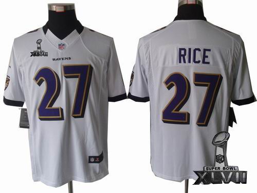 Nike Baltimore Ravens #27 Ray Rice white limited 2013 Super Bowl XLVII Jersey