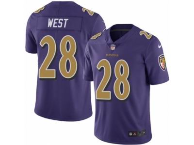 Nike Baltimore Ravens #28 Terrance West Elite Purple Rush NFL Jersey