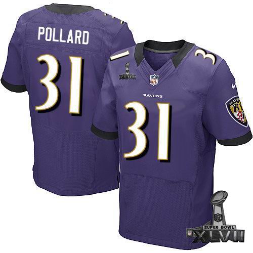 Nike Baltimore Ravens #31 Bernard Pollard Elite Purple 2013 Super Bowl XLVII Jersey