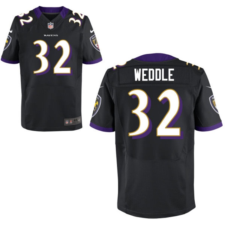 Nike Baltimore Ravens #32 Eric Weddle Black Elite Jersey