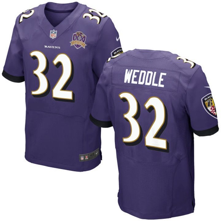 Nike Baltimore Ravens #32 Eric Weddle Purple Elite Jersey