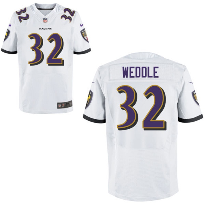 Nike Baltimore Ravens #32 Eric Weddle White Elite Jersey