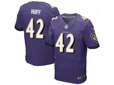 Nike Baltimore Ravens #42 Marqueston Huff Elite Purple Jersey