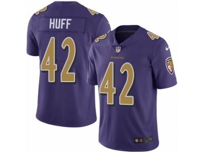 Nike Baltimore Ravens #42 Marqueston Huff Elite Purple Rush NFL Jersey