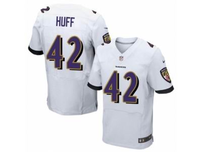 Nike Baltimore Ravens #42 Marqueston Huff Elite White Jersey