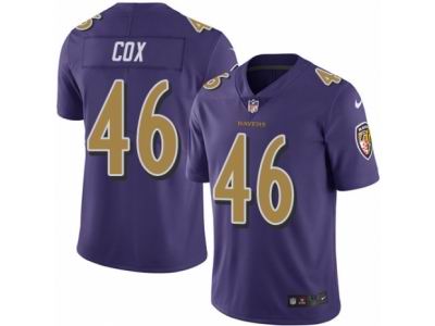 Nike Baltimore Ravens #46 Morgan Cox Elite Purple Rush NFL Jersey