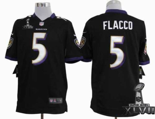 Nike Baltimore Ravens #5 Joe Flacco black game 2013 Super Bowl XLVII Jersey