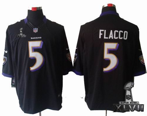 Nike Baltimore Ravens #5 Joe Flacco black limited 2013 Super Bowl XLVII Jersey