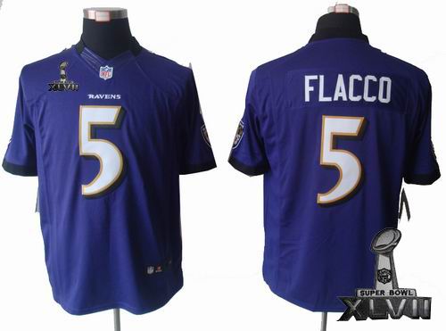Nike Baltimore Ravens #5 Joe Flacco purple limited 2013 Super Bowl XLVII Jersey