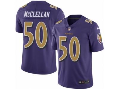 Nike Baltimore Ravens #50 Albert McClellan Elite Purple Rush NFL Jersey