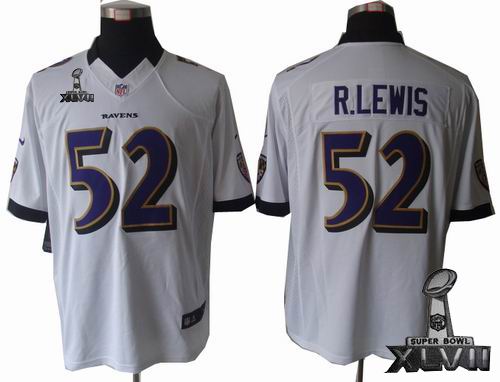 Nike Baltimore Ravens #52 Ray Lewis white Limited 2013 Super Bowl XLVII Jersey