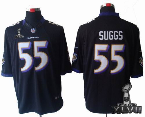 Nike Baltimore Ravens #55 Terrell Suggs black Limited 2013 Super Bowl XLVII Jersey