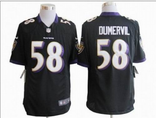 Nike Baltimore Ravens #58 Elvis Dumervil Black game Jerseys