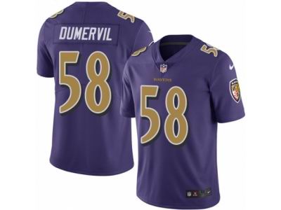 Nike Baltimore Ravens #58 Elvis Dumervil Elite Purple Rush NFL Jersey