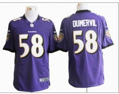 Nike Baltimore Ravens #58 Elvis Dumervil purple game Jerseys