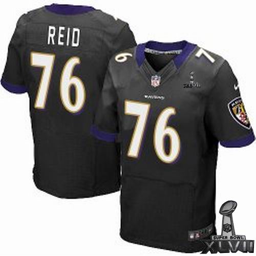 Nike Baltimore Ravens #76 Jah Reid Elite Black 2013 Super Bowl XLVII Jersey1