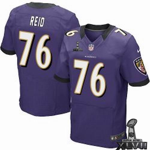 Nike Baltimore Ravens #76 Jah Reid Elite purple 2013 Super Bowl XLVII Jersey