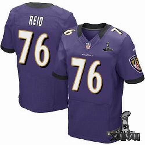 Nike Baltimore Ravens #76 Jah Reid Elite purple 2013 Super Bowl XLVII Jersey1
