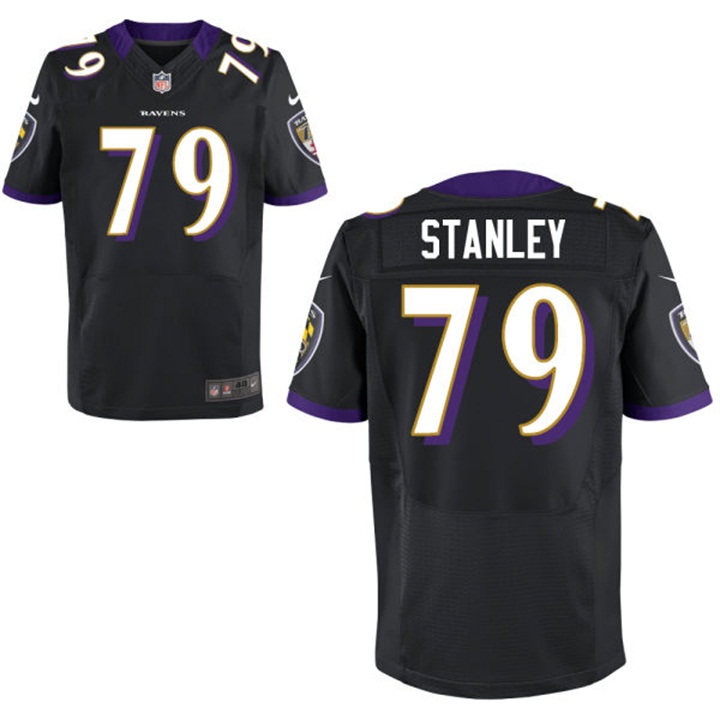 Nike Baltimore Ravens #79 Ronnie Stanley Black Elite Jersey