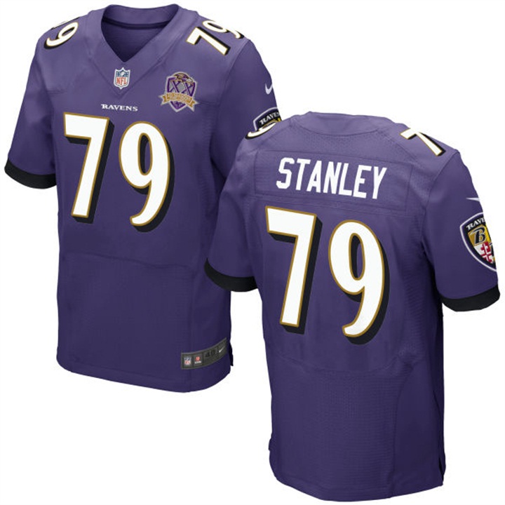 Nike Baltimore Ravens #79 Ronnie Stanley Purple Elite Jersey