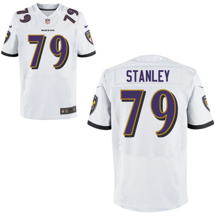 Nike Baltimore Ravens #79 Ronnie Stanley White Elite Jersey