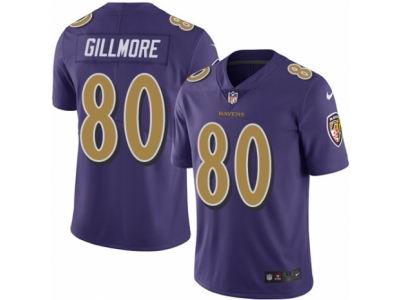 Nike Baltimore Ravens #80 Crockett Gillmore Elite Purple Rush NFL Jersey