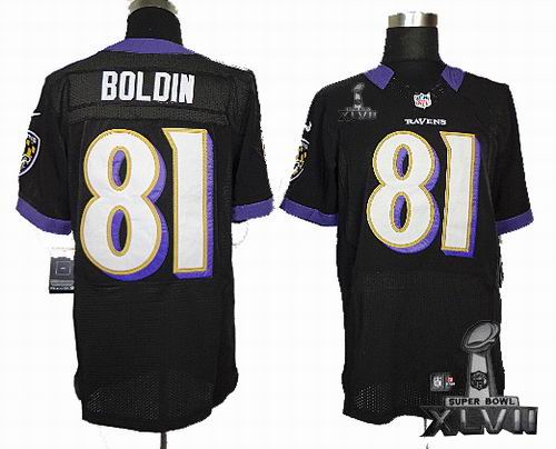 Nike Baltimore Ravens #81 Anquan Boldin black elite 2013 Super Bowl XLVII Jersey