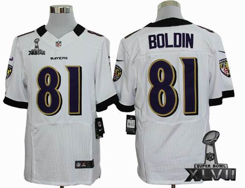 Nike Baltimore Ravens #81 Anquan Boldin white elite 2013 Super Bowl XLVII Jersey