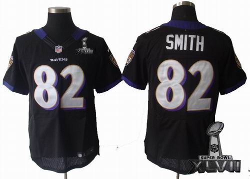Nike Baltimore Ravens #82 Patrick Smith black Elite 2013 Super Bowl XLVII Jersey