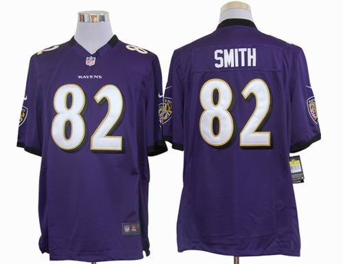 Nike Baltimore Ravens #82 Patrick Smith purple game jerseys