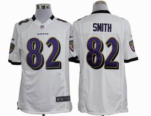 Nike Baltimore Ravens #82 Patrick Smith white game jerseys