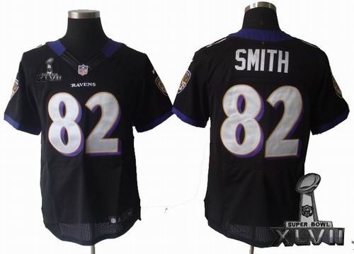 Nike Baltimore Ravens #82 Torrey Smith black Elite 2013 Super Bowl XLVII Jersey