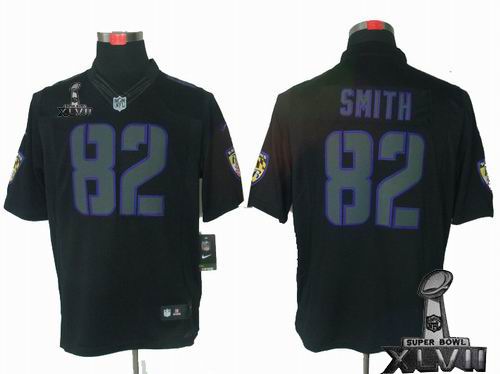 Nike Baltimore Ravens #82 Torrey Smith black Impact Limited 2013 Super Bowl XLVII Jersey