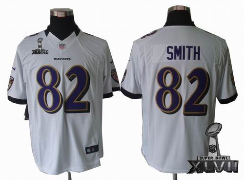 Nike Baltimore Ravens #82 Torrey Smith white limited 2013 Super Bowl XLVII Jersey