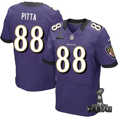 Nike Baltimore Ravens #88 Dennis Pitta Elite Purple 2013 Super Bowl XLVII Jersey