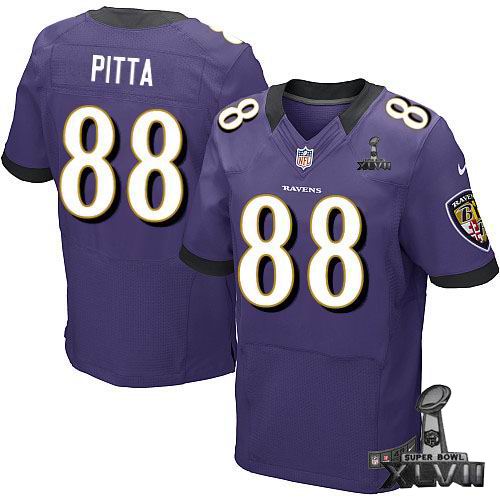 Nike Baltimore Ravens #88 Dennis Pitta Elite Purple 2013 Super Bowl XLVII Jersey1