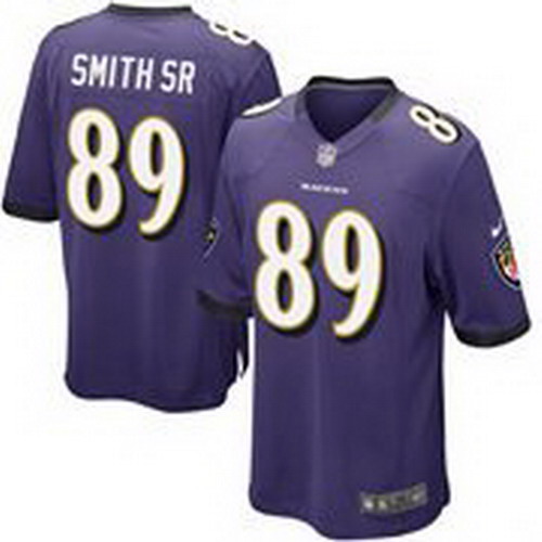 Nike Baltimore Ravens #89 Steve Smith Purple Team Color game Jersey
