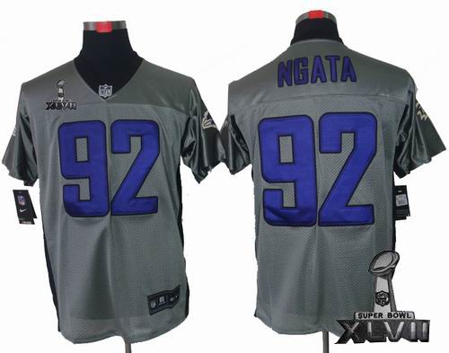 Nike Baltimore Ravens #92 Haloti Ngata Gray shadow elite 2013 Super Bowl XLVII Jersey