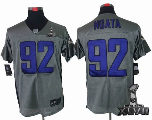 Nike Baltimore Ravens #92 Haloti Ngata Gray shadow elite 2013 Super Bowl XLVII Jersey1