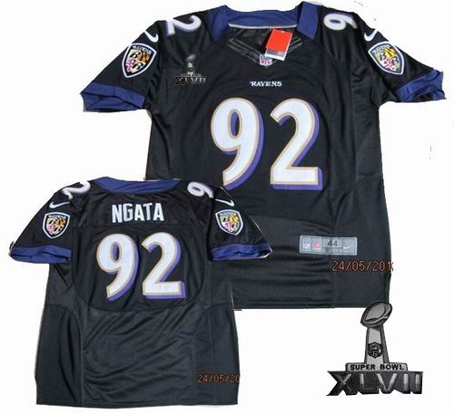Nike Baltimore Ravens #92 Haloti Ngata black Elite 2013 Super Bowl XLVII Jersey